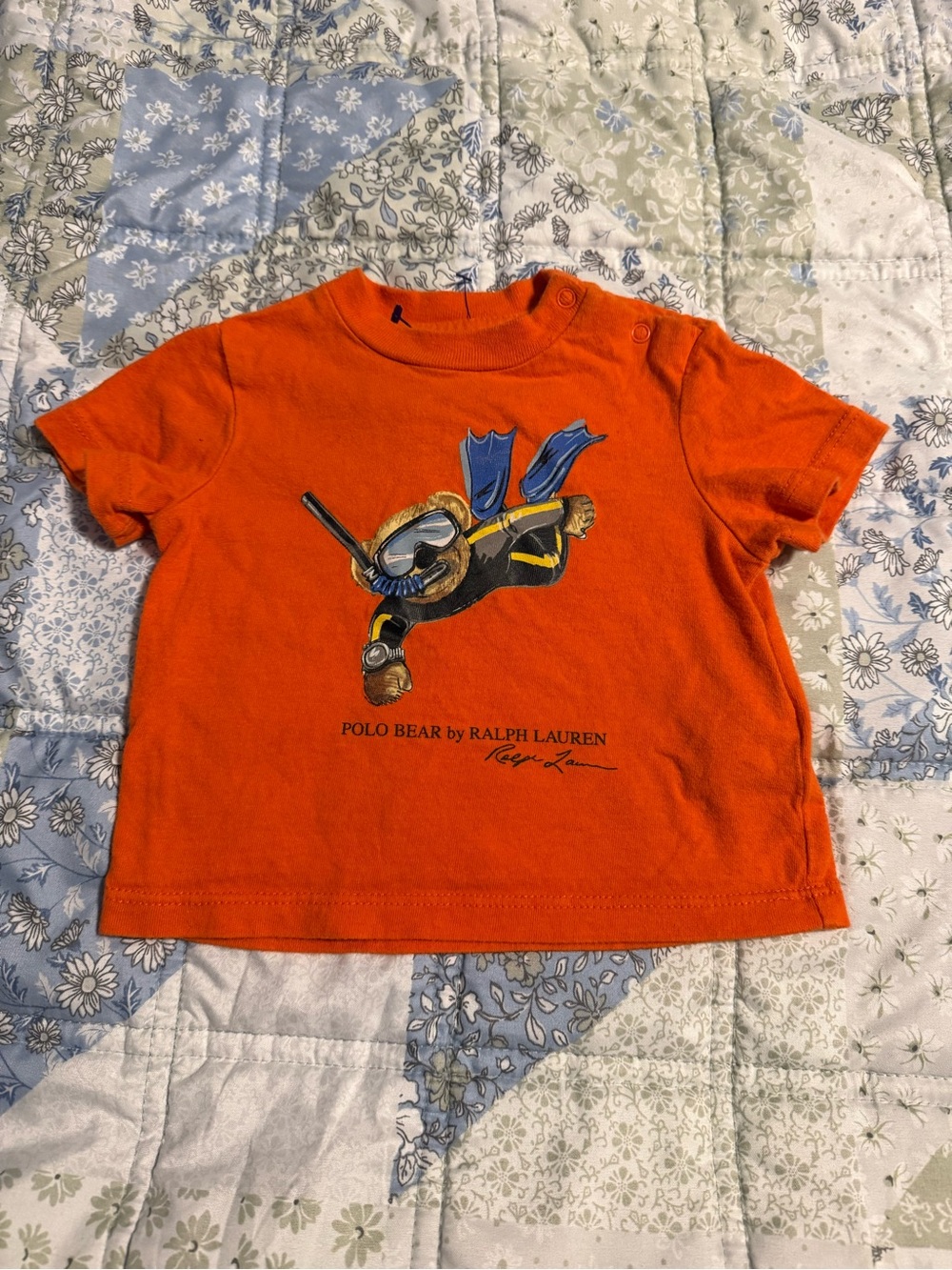 Polo Bear by Ralph Lauren Baby Boys Size 3 months Orange T-Shirt